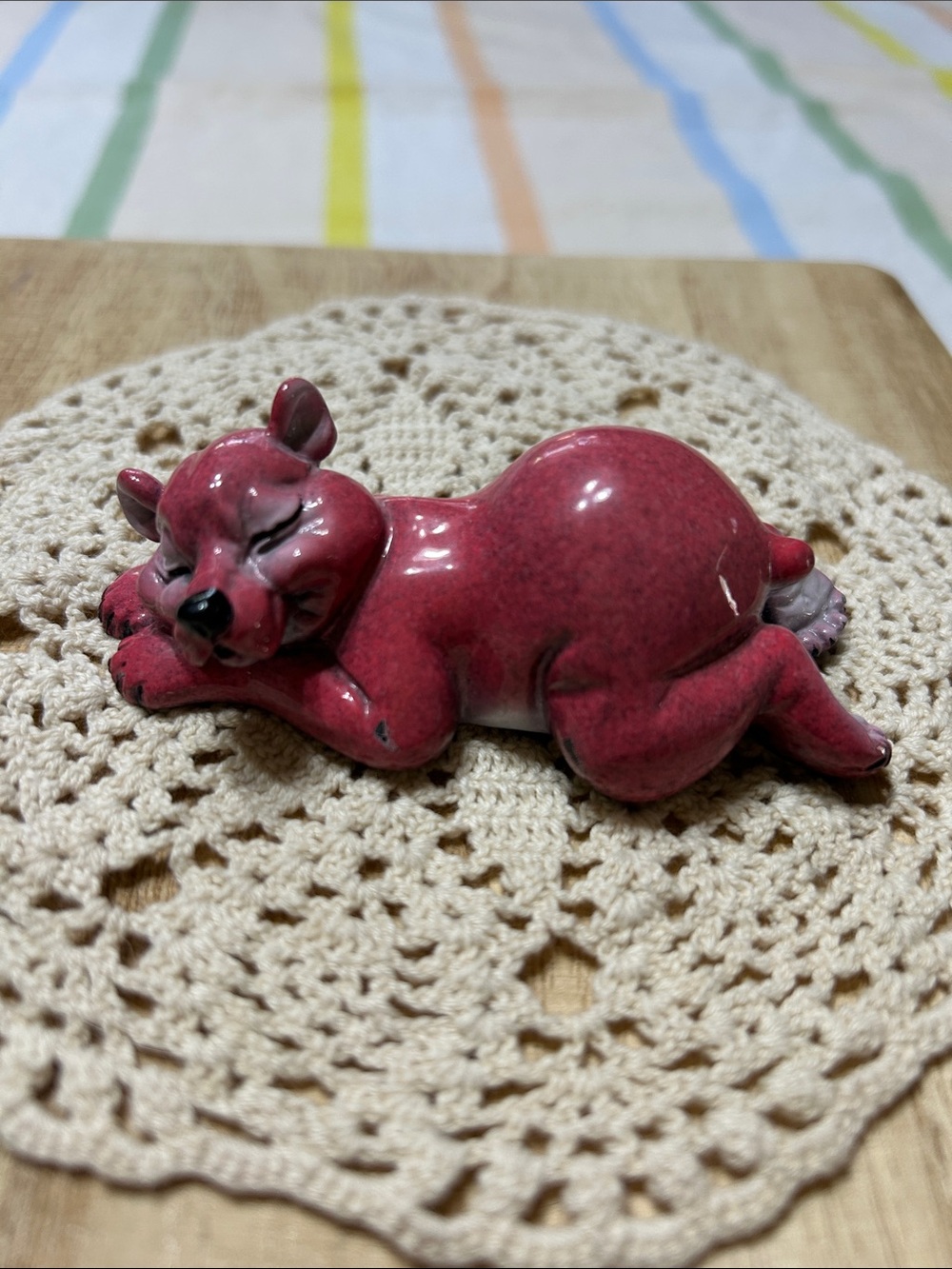 Vintage Rare “Rupert” Pink Sleeping Bear Kitty’s Critters Collectible Figurine